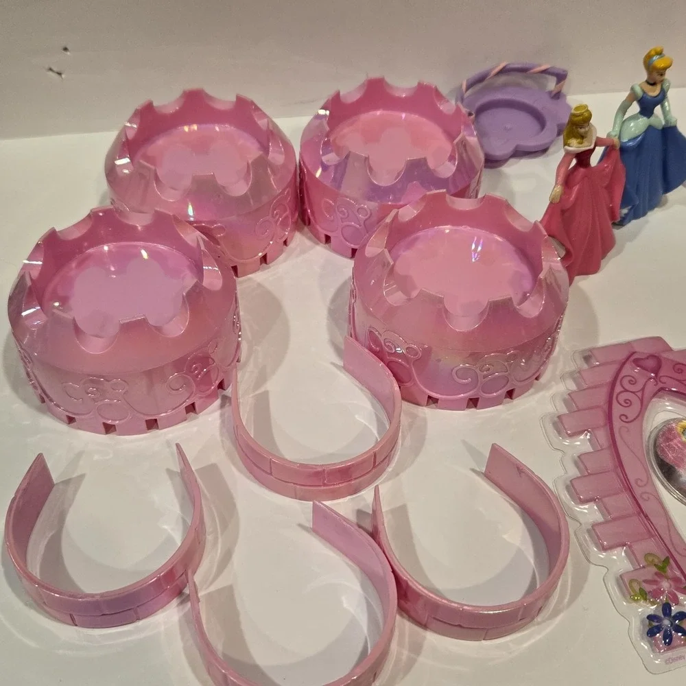 Disney Princess Barbie Cake Topper Decorate Castle Birthday Decopac 28 Piece Lot